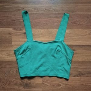 Costa Blanca Green Square Neck basic Chic Cotton Crop Top